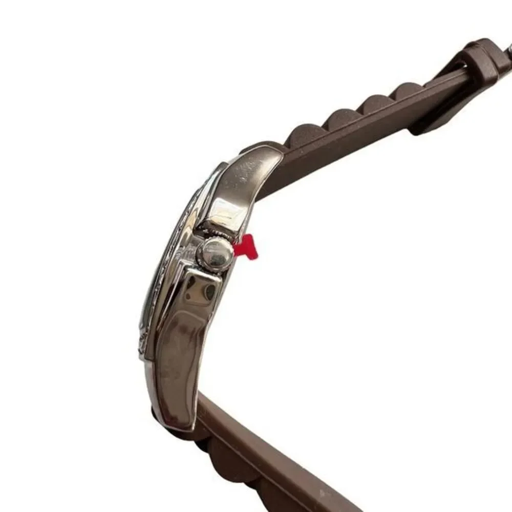 GENEVA P721 Women's Watch‎ Water Resistant Brown Silicone Band Brand New 9 in